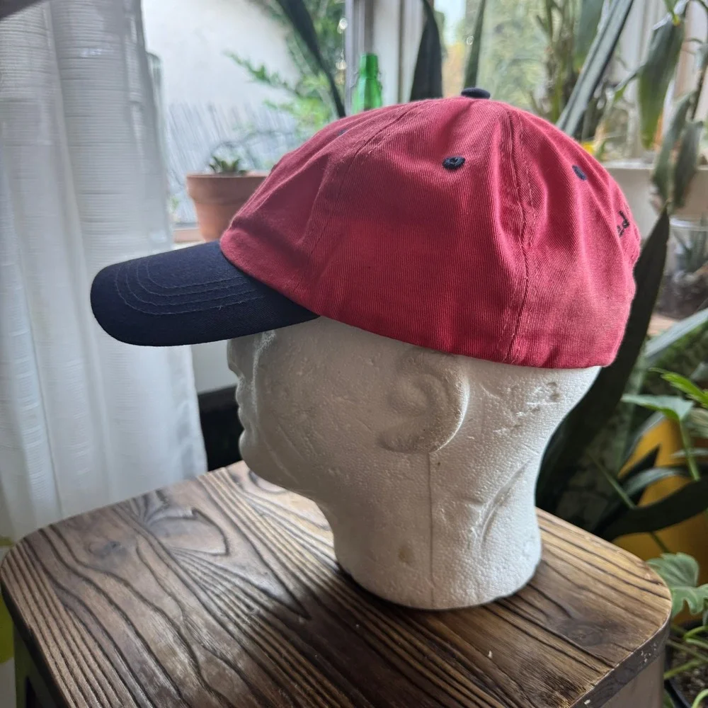 Teddy Fresh Red‎ Navy Blue Colorblock Bear Logo Embroidered Dad Hat Baseball Cap